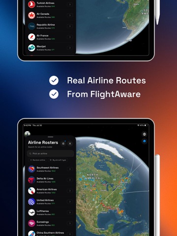Loxim: Sim Tracker & Flights iPad screenshot