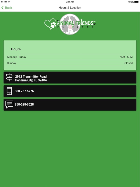 Animal Friends Pet Care iPad screenshot 4 - Business app