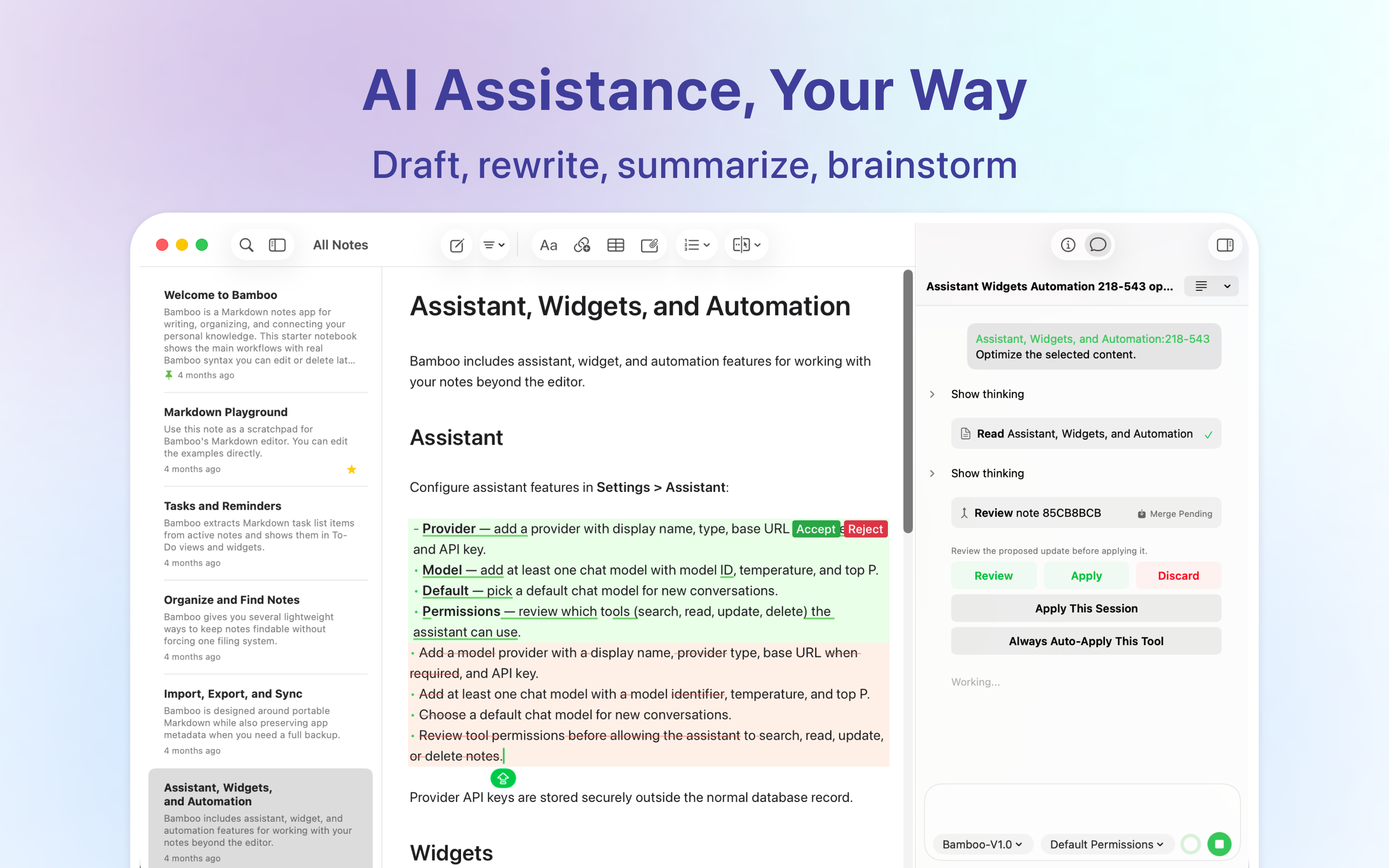 Bamboo: AI Markdown Notes