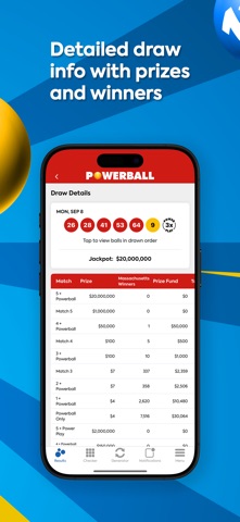 Massachusetts Lotto Results iPhone screenshot