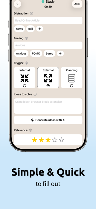 Distrack - Distraction Tracker Screenshot 3 of 9