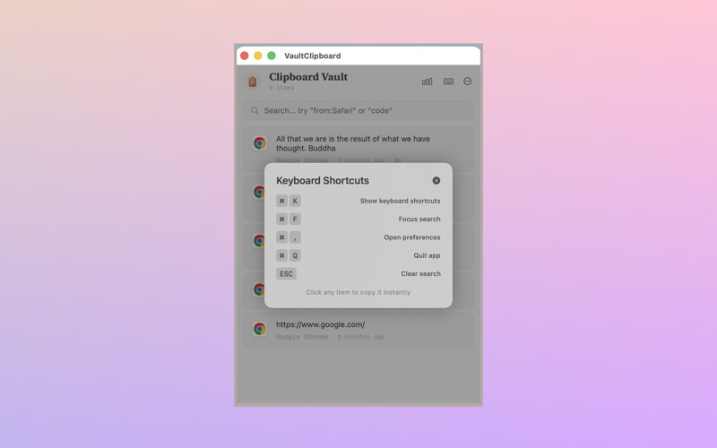 VaultClipboard screenshot