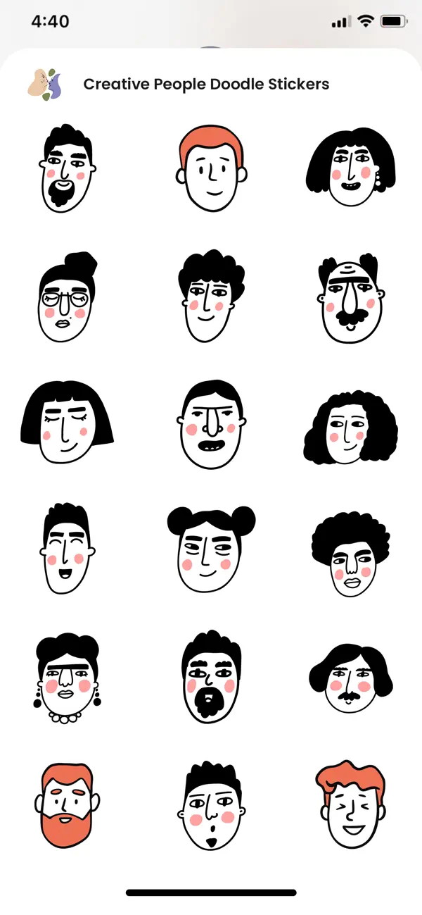 #4. Creative People Doodle Sticker (iOS) By: Deepak Jalwa