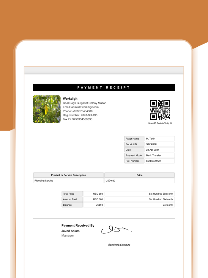 Receipt MakerSign Send, Print