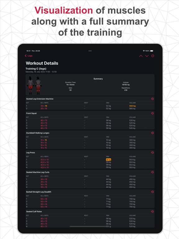 Screenshot #5 pour SmartWorkout - Gym Log Tracker