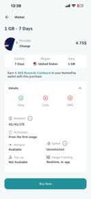 Nomio: eSIM Travel & Internet screenshot