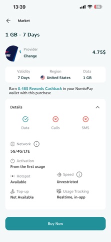 Nomio: eSIM Travel & Internet screenshot