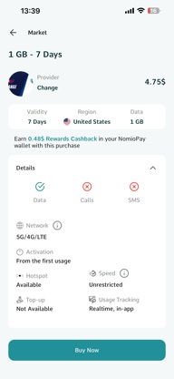 Nomio: eSIM Travel & Internet screenshot 5