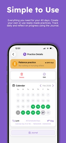 Lent 2026: 40 Day Tracker screenshot