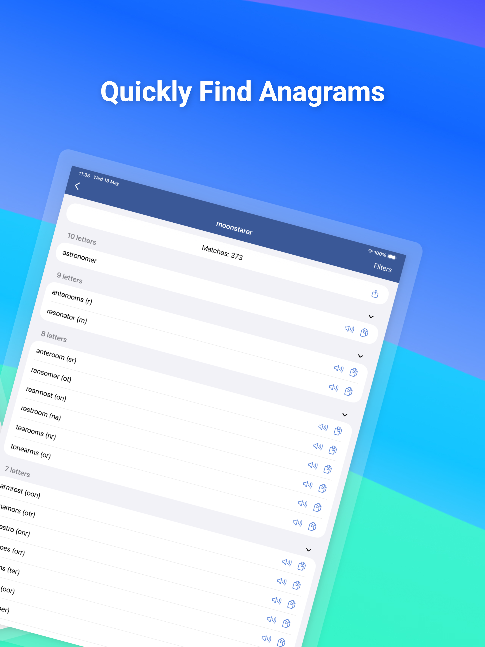 Anagram Solver - Crosswords