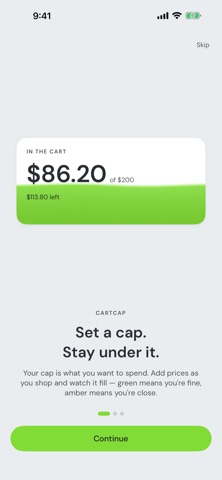 CartCap: Grocery Budget List iPhone screenshot