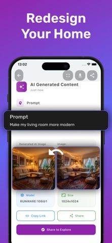 Reframe AI: Create photos iPhone screenshot