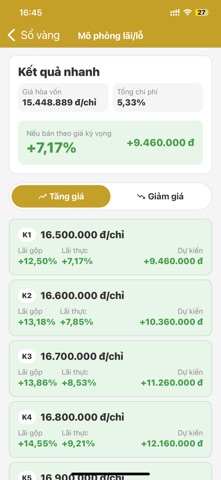 Tích Sản: Giá Vàng & Tài Sản screenshot