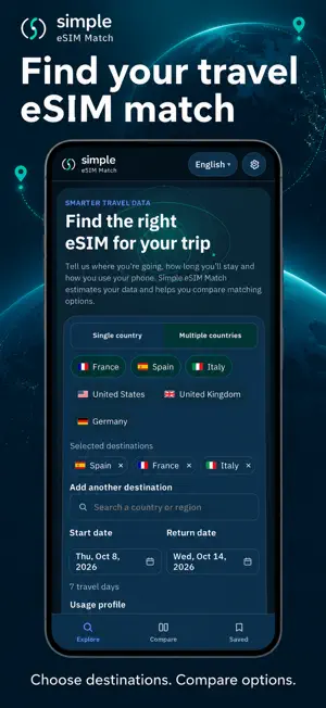 Simple eSIM Match screenshot 1