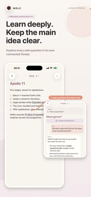 Mole: Notes & AI Threads screenshot 1
