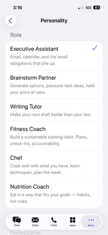 Vuel - Personal AI Assistant iPhone screenshot