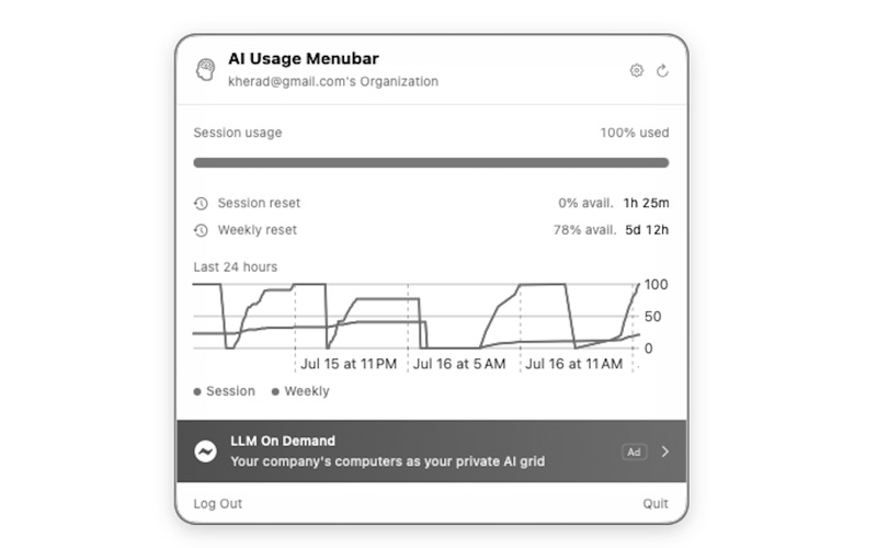 AI Usage Menubar screenshot
