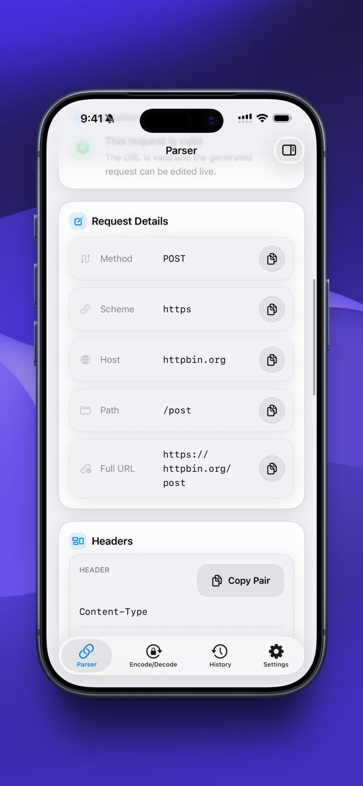 URL Components screenshot 2