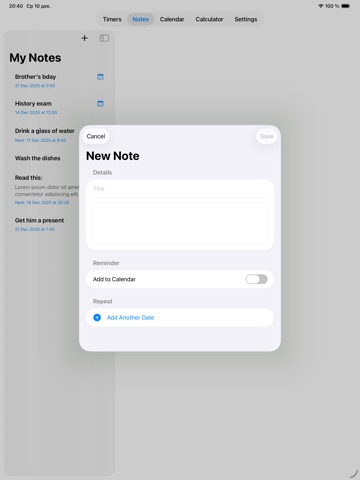 Planner365 iPad screenshot