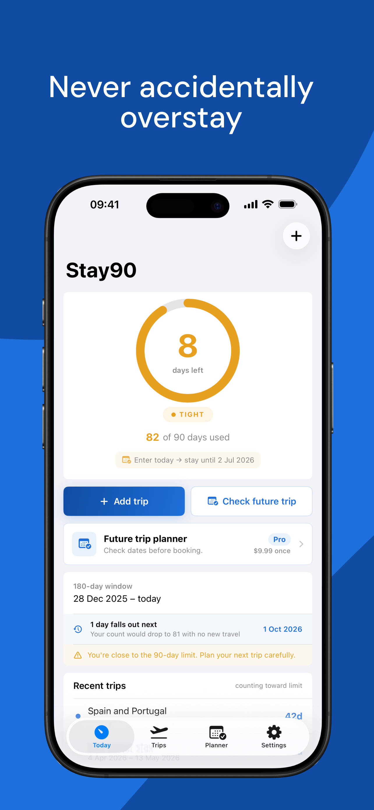 Stay90 - Schengen Calculator screenshot 3