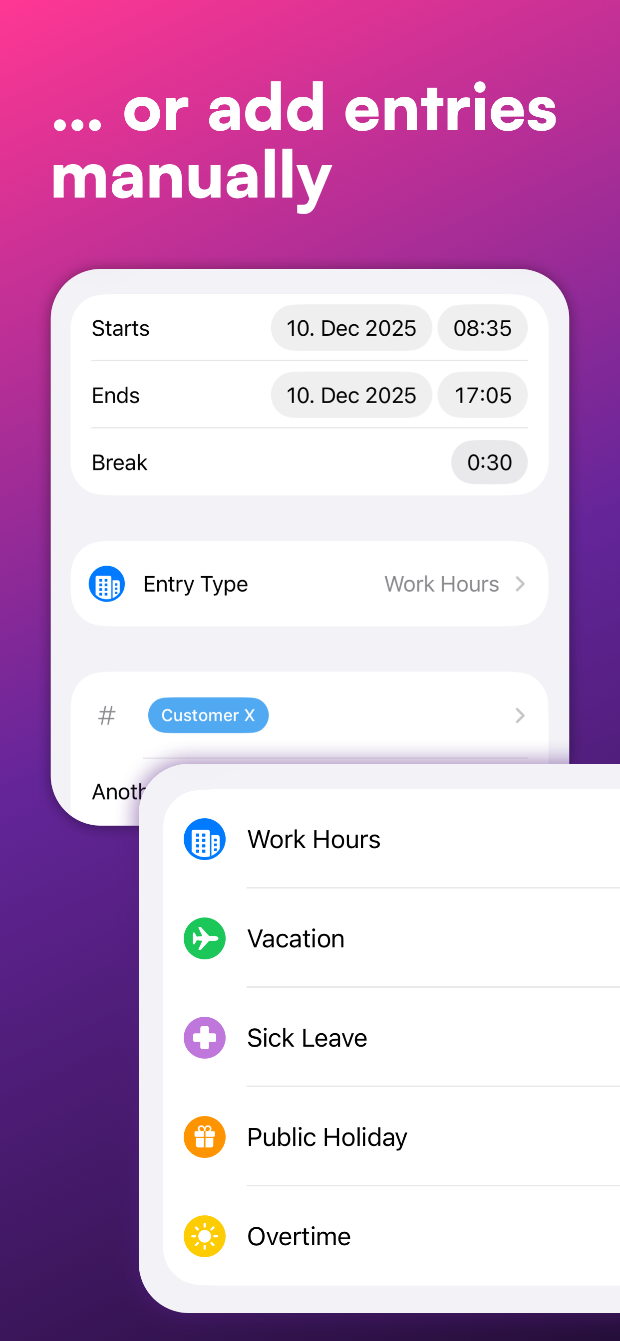 WorkTimes - Hours Tracker screenshot 3