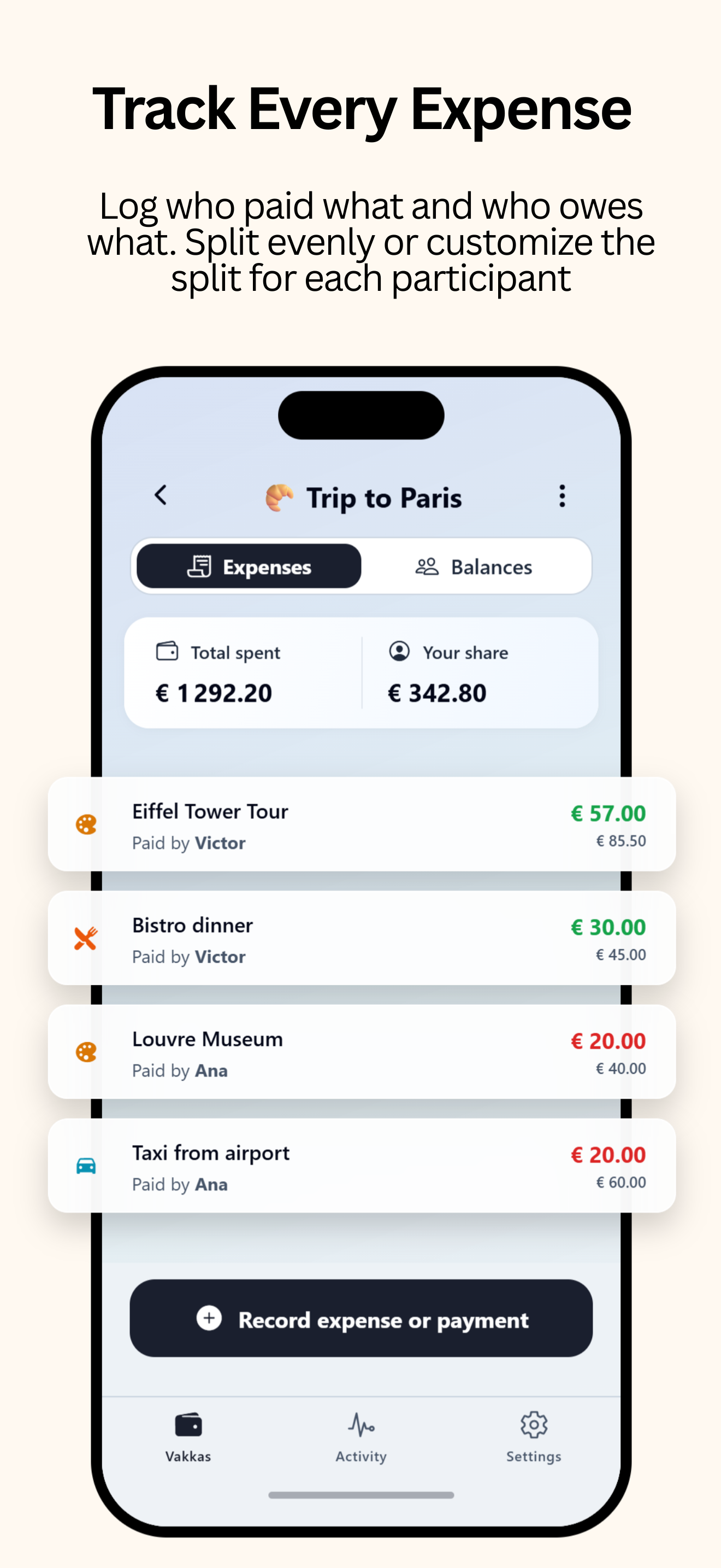 Split Expenses - vakka screenshot 5