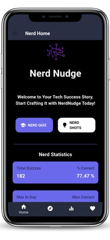 Nerd Nudge: Daily Tech Quiz iPhone screenshot