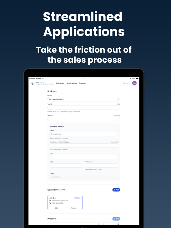 MedShift Velocity Lending iPad screenshot 3 - Business app