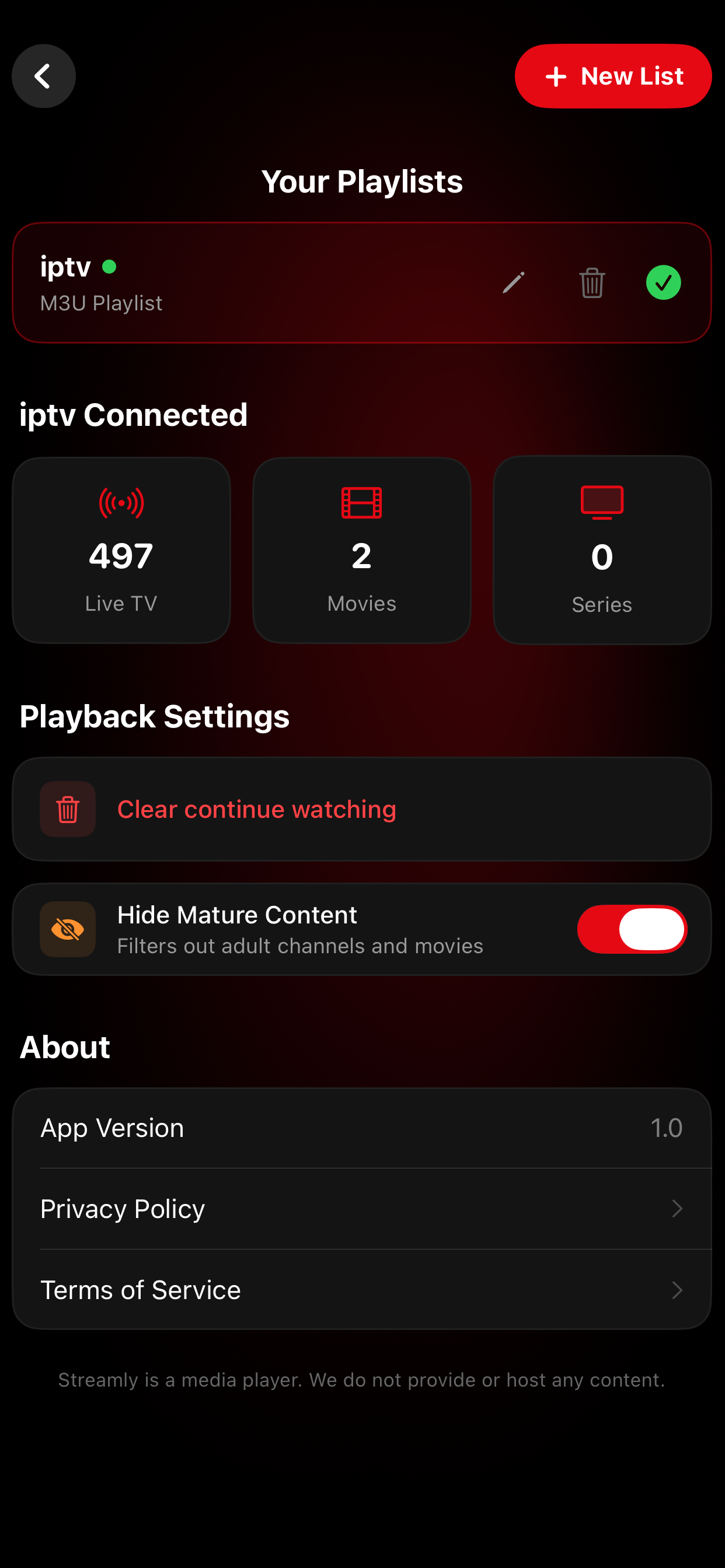 IPTV Streamly screenshot 2