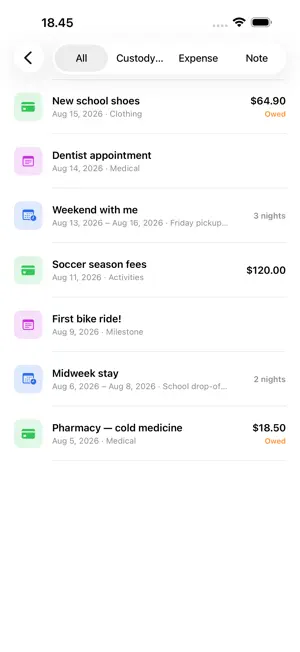 Custody Tracker: Parent Log screenshot 2