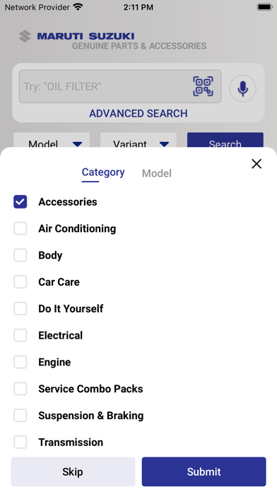Maruti Suzuki Parts Kart Screenshot