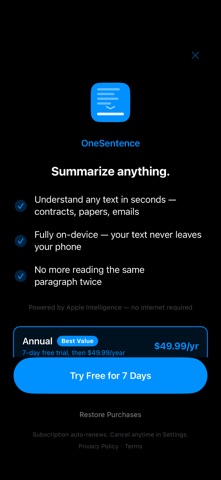OneSentence: Explain Text Screenshot 4 of 7