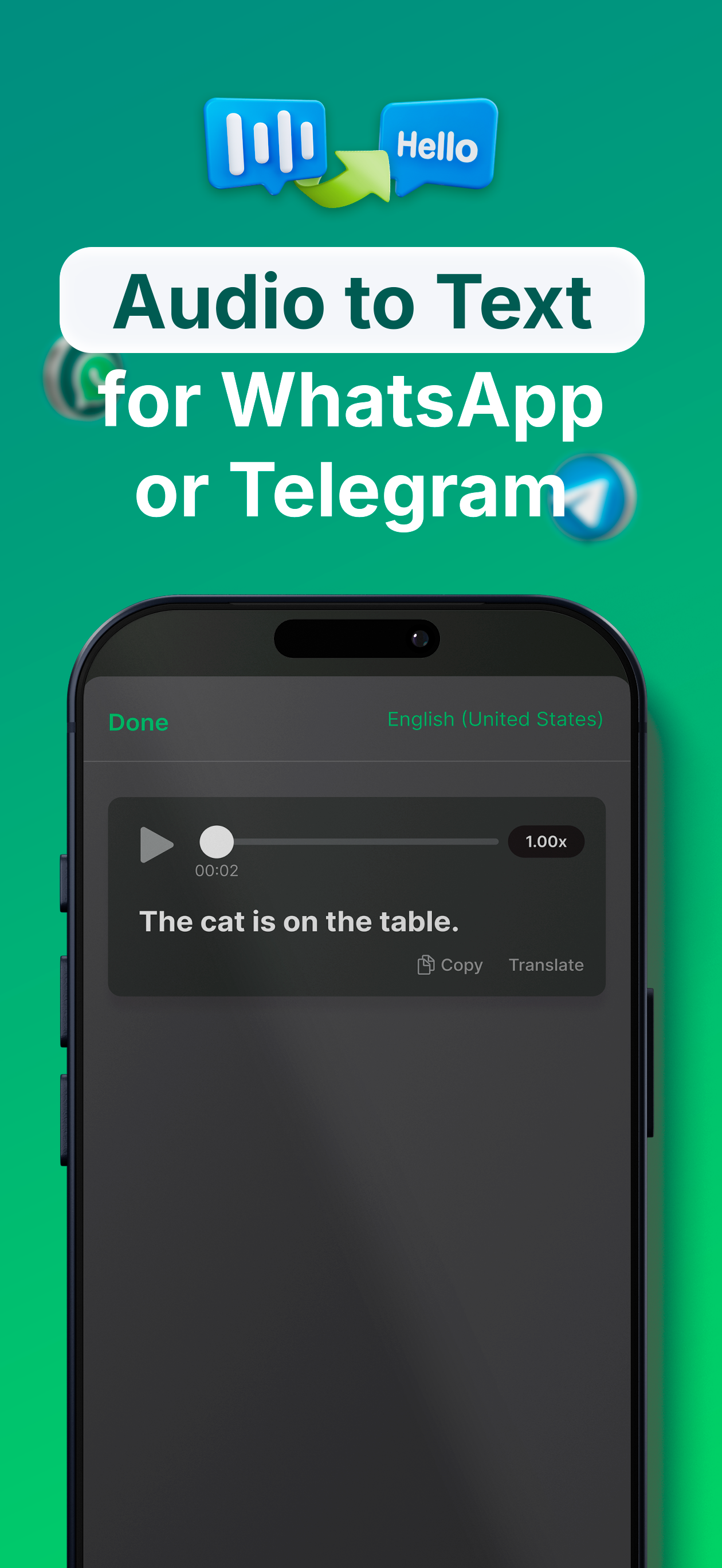 Audio to Text for WhatsApp