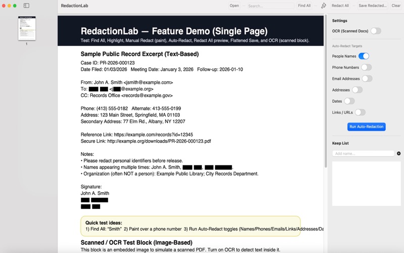 RedactionLab screenshot