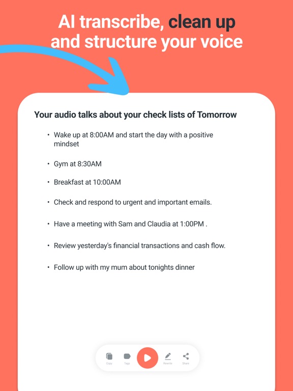 Mindclear: AI Note Taker Voice iPad screenshot