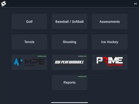 SensorEdge App sports selection screen on iPad