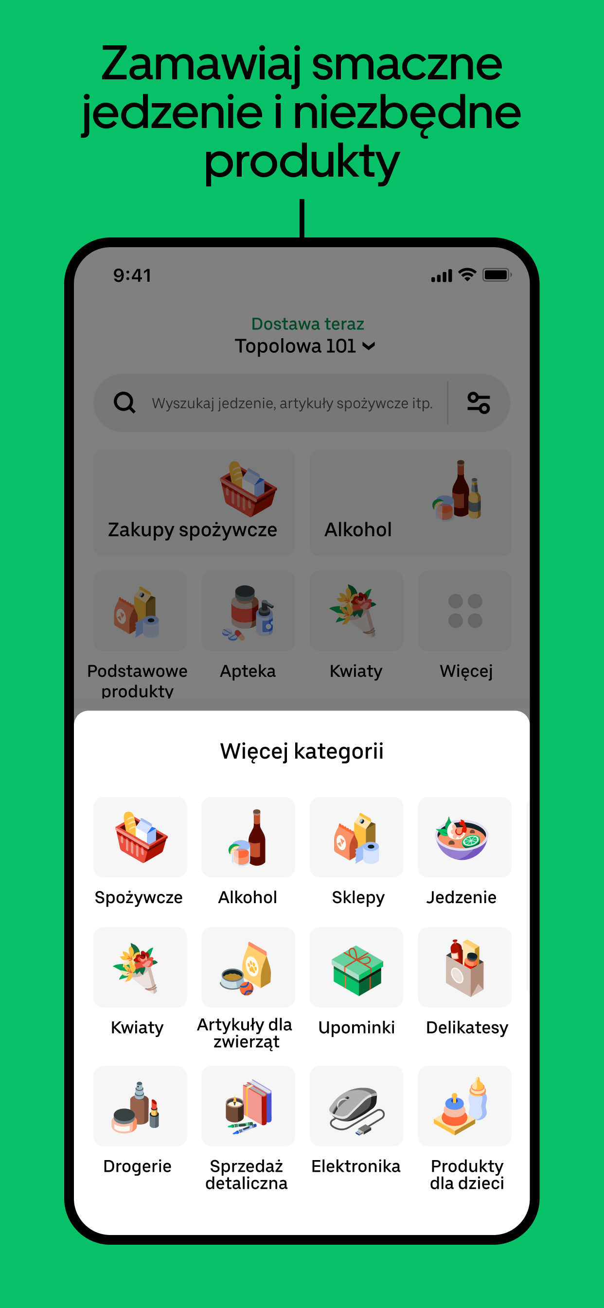 Uber Eats: dostawa jedzenia