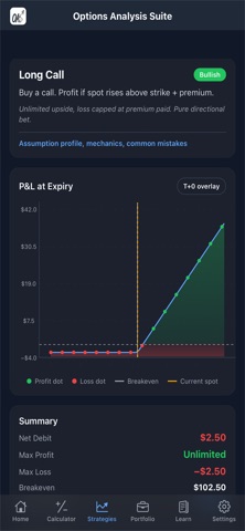 Options Analysis Suite screenshot
