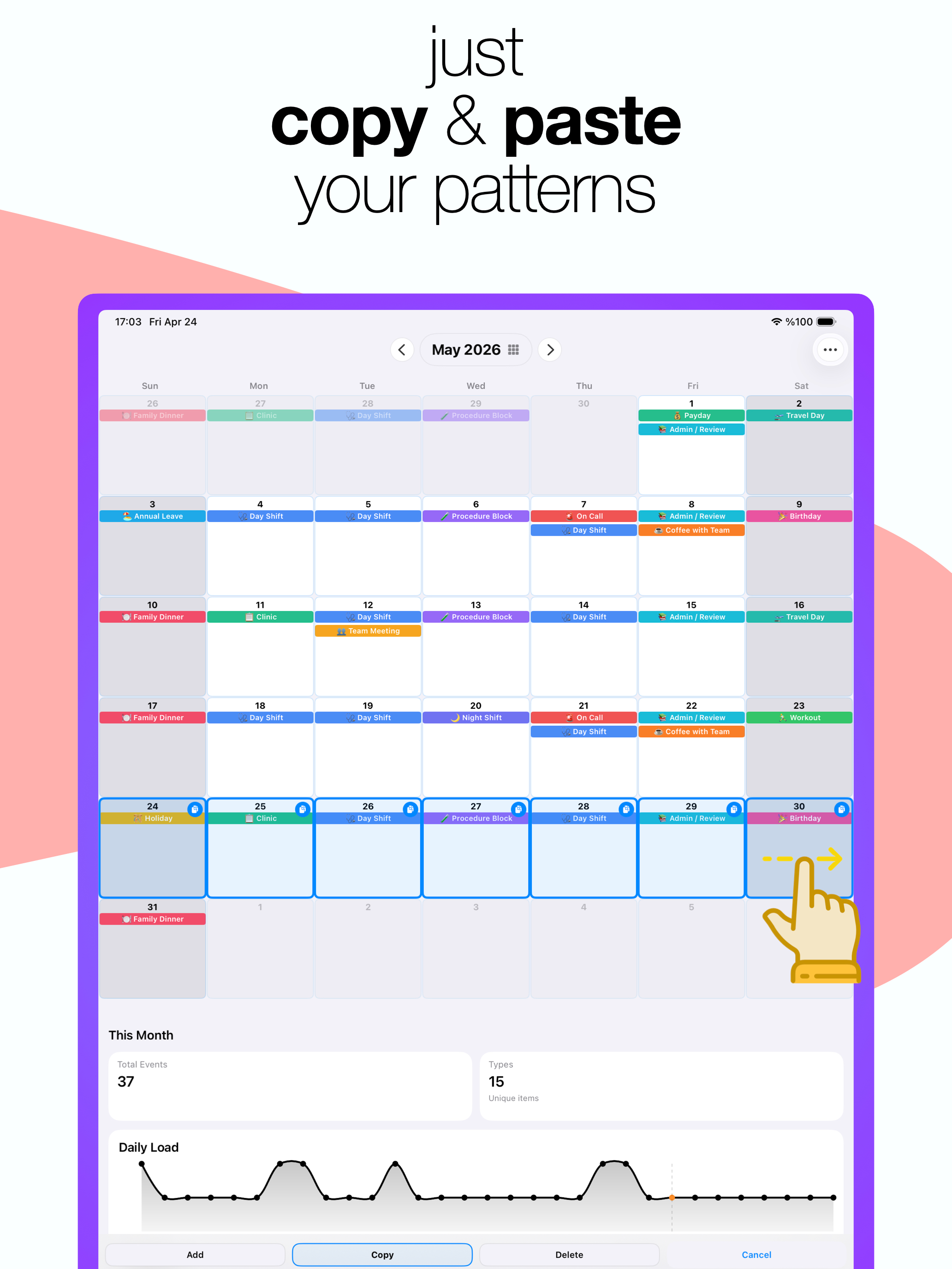 Shift Calendar: Cadence