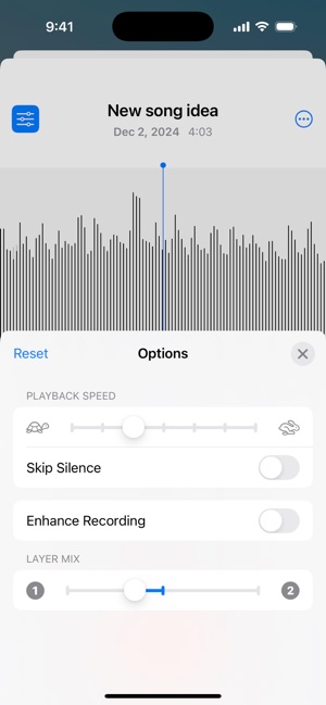 Screenshot of Voice Memos
