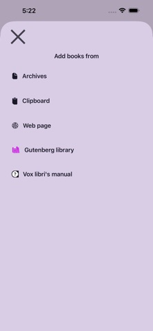 Vox libri screenshot