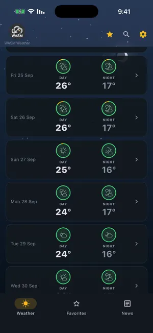 WASM Weather screenshot 2