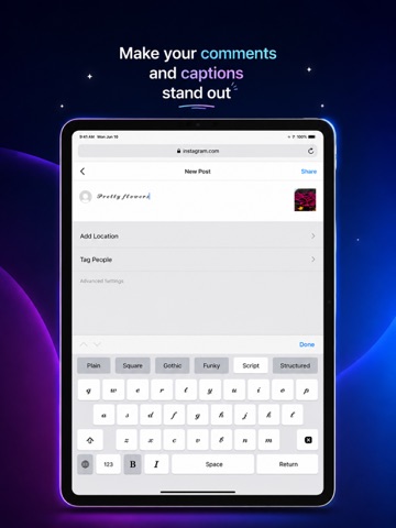 Keyboard Fonts & Cursive Text iPad screenshot