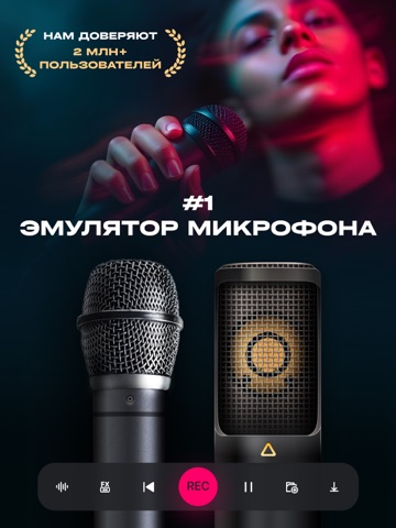 Микрофон-Диктофон,петь песни iPad screenshot 1