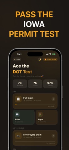 Iowa DOT IA Practice Test Prep screenshot