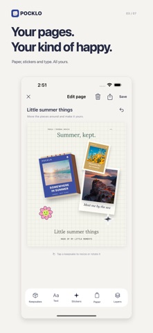 POCKLO: Photo Scrapbook iPhone screenshot