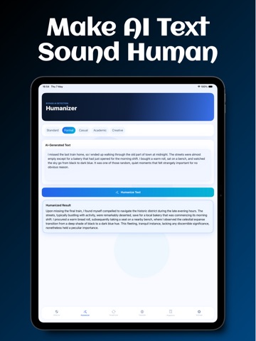 ZeroGPT AI Plagiarism Humanize iPad screenshot