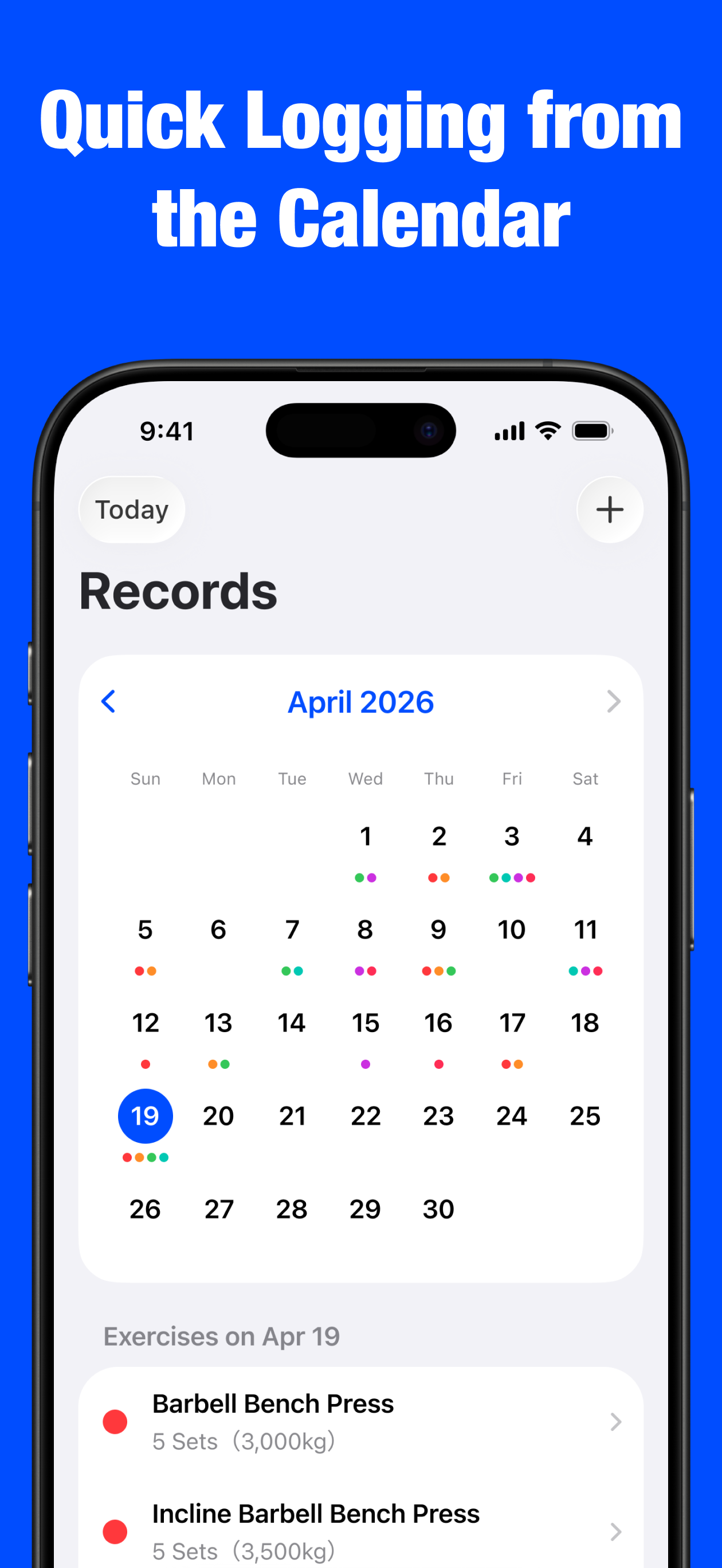 Biggr: Workout log