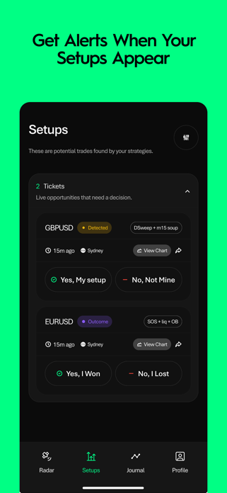 SetupRadar: Trading Alerts Screenshot 3 of 6