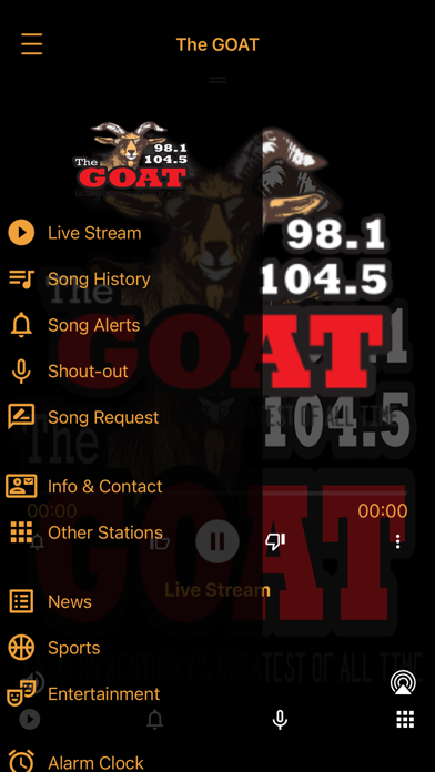 98.1 and 104.5 The GOAT Screenshot